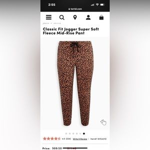 TORRID Classic Fit Jogger - Super Soft Fleece Leopard